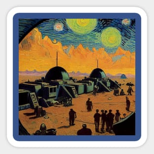 Starry Night in Mos Eisley Tatooine Sticker